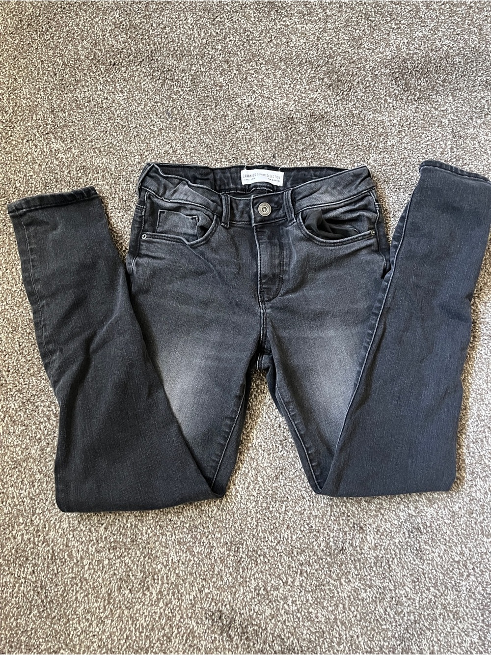 Zara Girls Black Washed Skinny Jeans